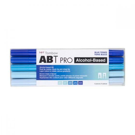 מארז 5 מרקרים אלכוהוליים TOMBOW BLUE TONES