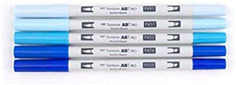 מארז 5 מרקרים אלכוהוליים TOMBOW BLUE TONES