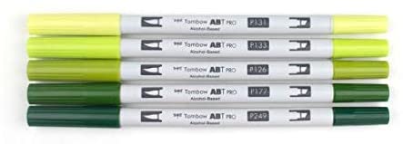 מארז 5 מרקרים אלכוהוליים TOMBOW GREEN TONES