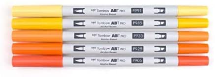 מארז 5 מרקרים אלכוהוליים TOMBOW ORANGE TONES