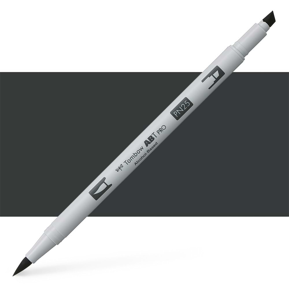 טוש אלכוהול TOMBOW דו צדדי LAMP BLACK PN25