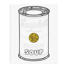 ציור לפי מספרים אנדי וורהול - קופסת מרק ANDY WARHOL SOUP CAN