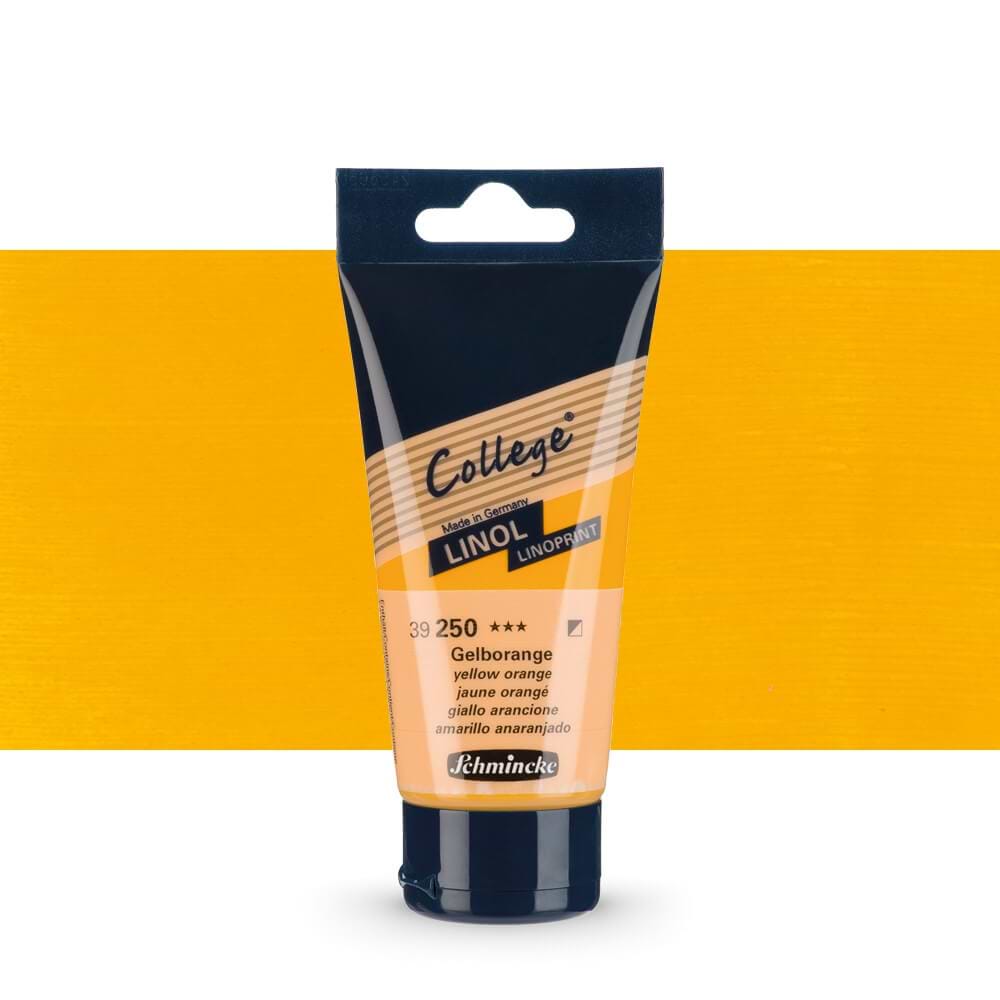 צבע להדפס COLLEGE LIONALPRINT YELLOW ORANGE 75ML SCHMINCKE