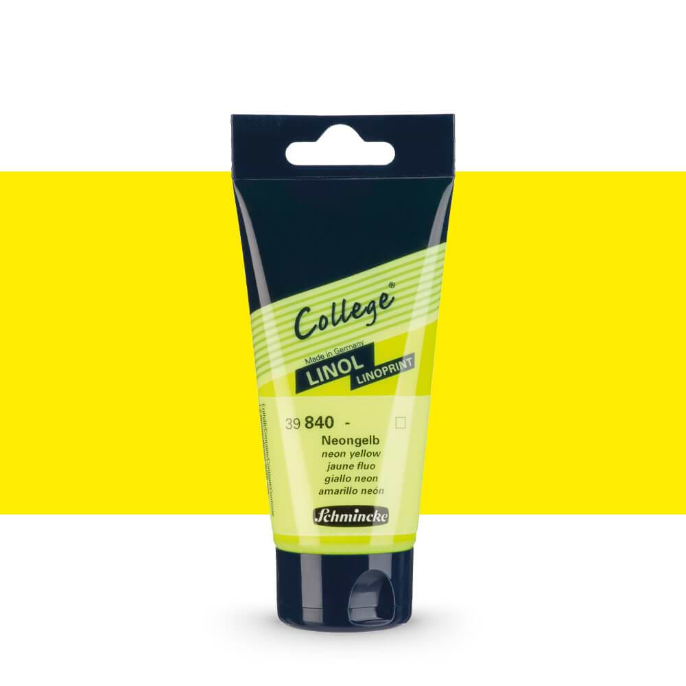 צבע להדפס COLLEGE LIONALPRINT NEON YELLOW 75ML SCHMINCKE