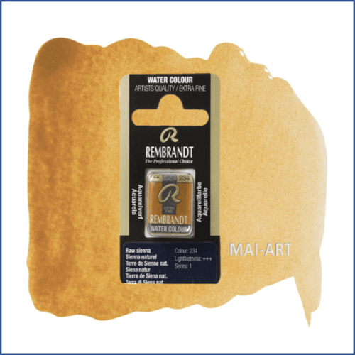 צבע מים רמברנדט סדרה 1 חצי קוביה Raw sienna 234