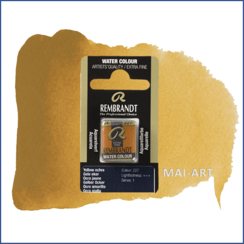 צבע מים רמברנדט סדרה 1 חצי קוביה Yellow ochre 227