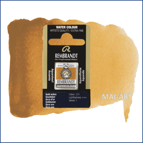 צבע מים רמברנדט סדרה 1 חצי קוביה Gold ochre 231