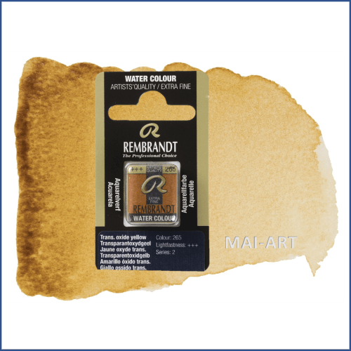 צבע מים רמברנדט סדרה 2 חצי קוביה  Transparent oxide yellow 265