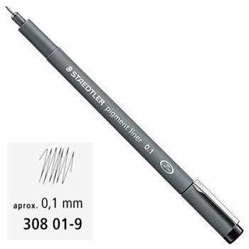 רפידוגרף שחור STAEDTLER PIGMENT LINER 0.1
