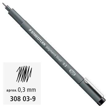 רפידוגרף שחור STAEDTLER PIGMENT LINER 0.3