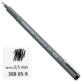 רפידוגרף שחור STAEDTLER PIGMENT LINER 0.5