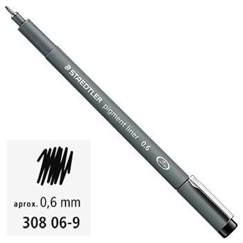 רפידוגרף שחור STAEDTLER PIGMENT LINER 0.6