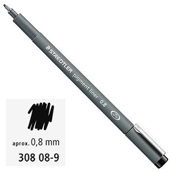 רפידוגרף שחור STAEDTLER PIGMENT LINER 0.8