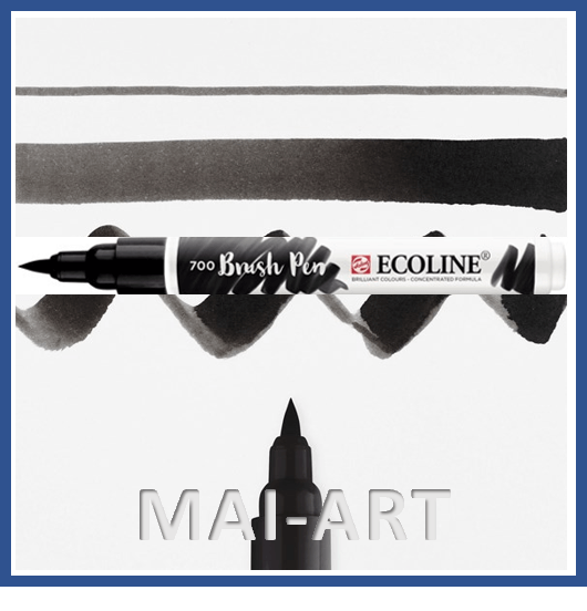אקוליין טוש מכחול ECOLINE Brush Pen Black 700