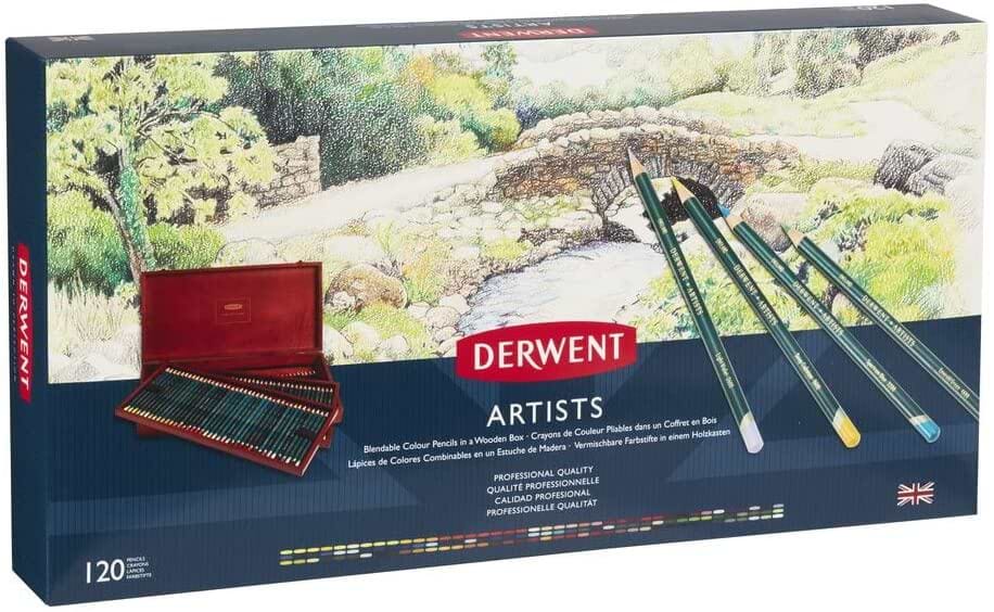 סט מזוודת 120 עפרונות ארטיסט מבית DERWENT