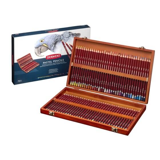 סט מזוודת 72 עפרונות PASTEL מבית DERWENT