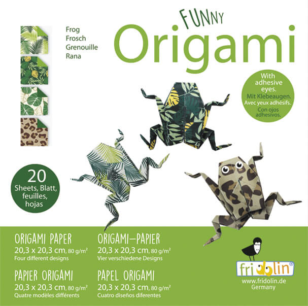 נייר אוריגמי FUNNY ORIGAMI FROG  20/20
