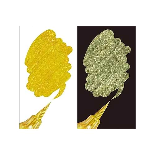 טוש מכחול נצנצים מטאלי PENTEL ART DUAL METALLIC BRUSH GOLD