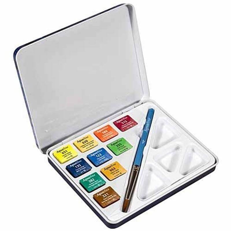 סט 10 צבעי מים אקווה פיין MINI TRAVEL SET DALER ROWNEY 