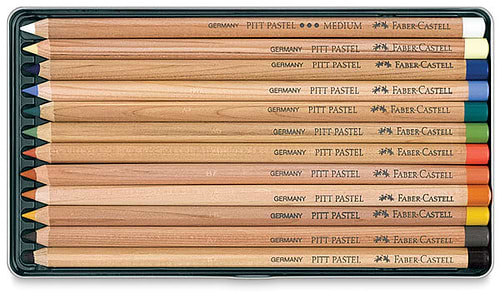 סט 12 עפרונות פסטל פאבר קסטל Pitt Artists' Pastel Pencils