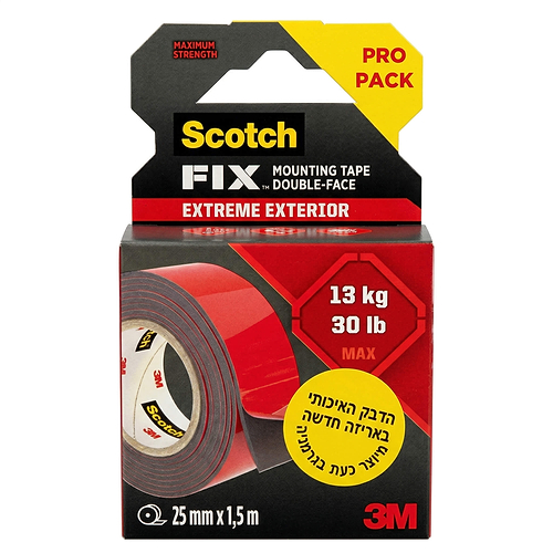 דבק דו צדדי תנאי חוץ SCOTCH MOUNT EXTREME 3M