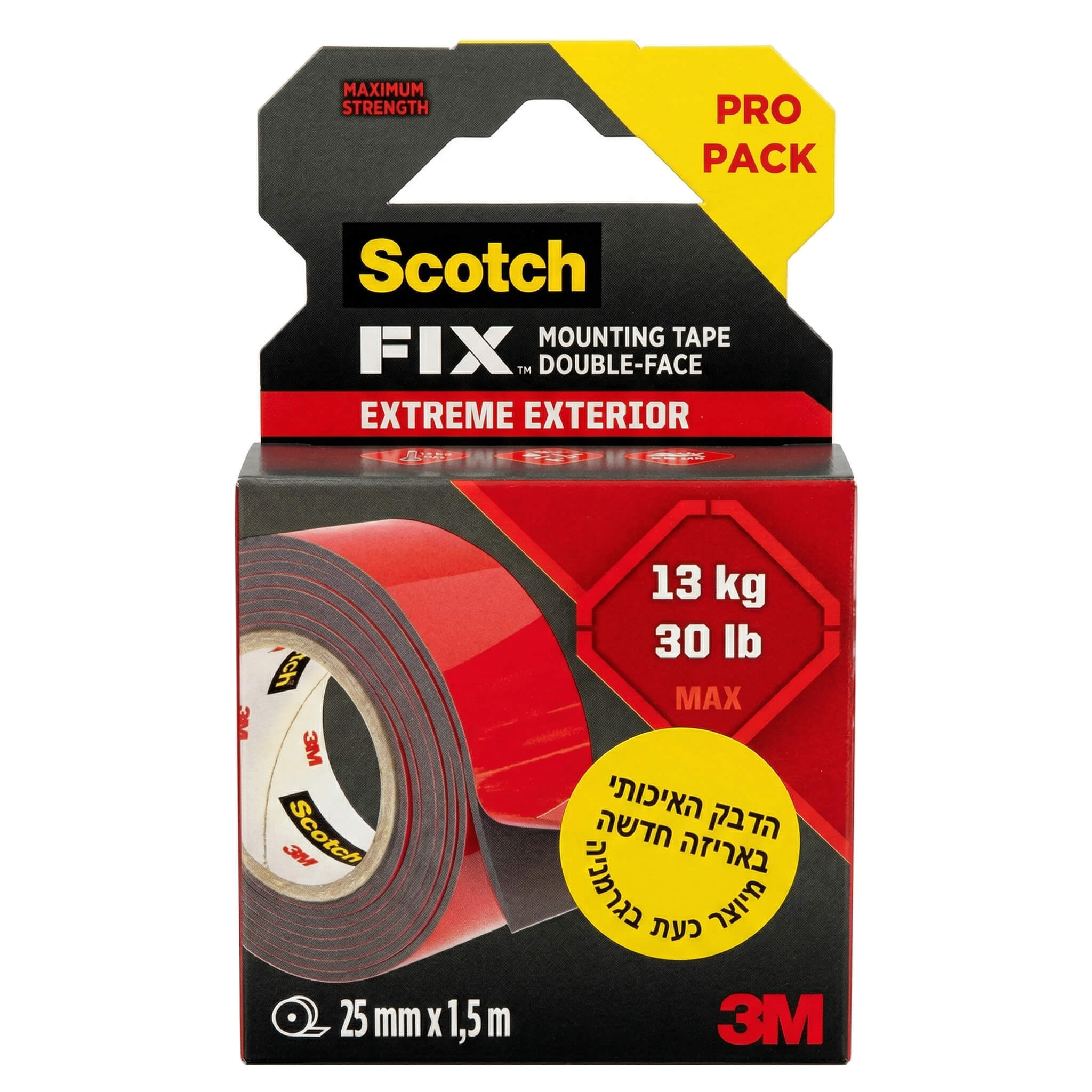 דבק דו צדדי תנאי חוץ SCOTCH MOUNT EXTREME 3M