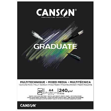 בלוק ציור שחור MULTITECHNIQUE BLACK PAPER A4 CANSON