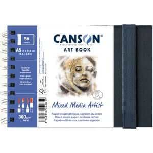 סקטץ בוק CANSON ART BOOK MIXED MEDIA ARTIST A5 צד ספירלה