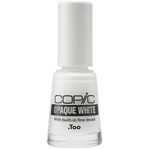 צבע קופיק לבן פיגמנט 6 מל +  מכחול בבקבוקון OPAQUE WHITE