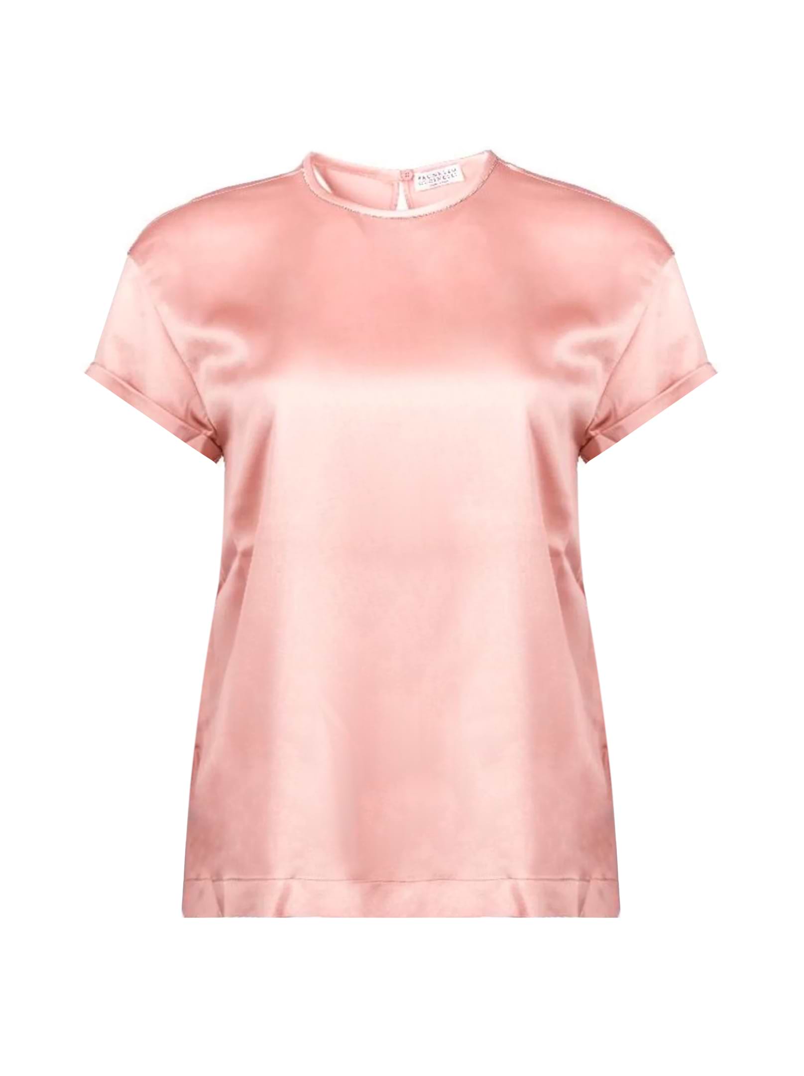 Brunello Cucinelli women's Cotton t-shirt with monil chain