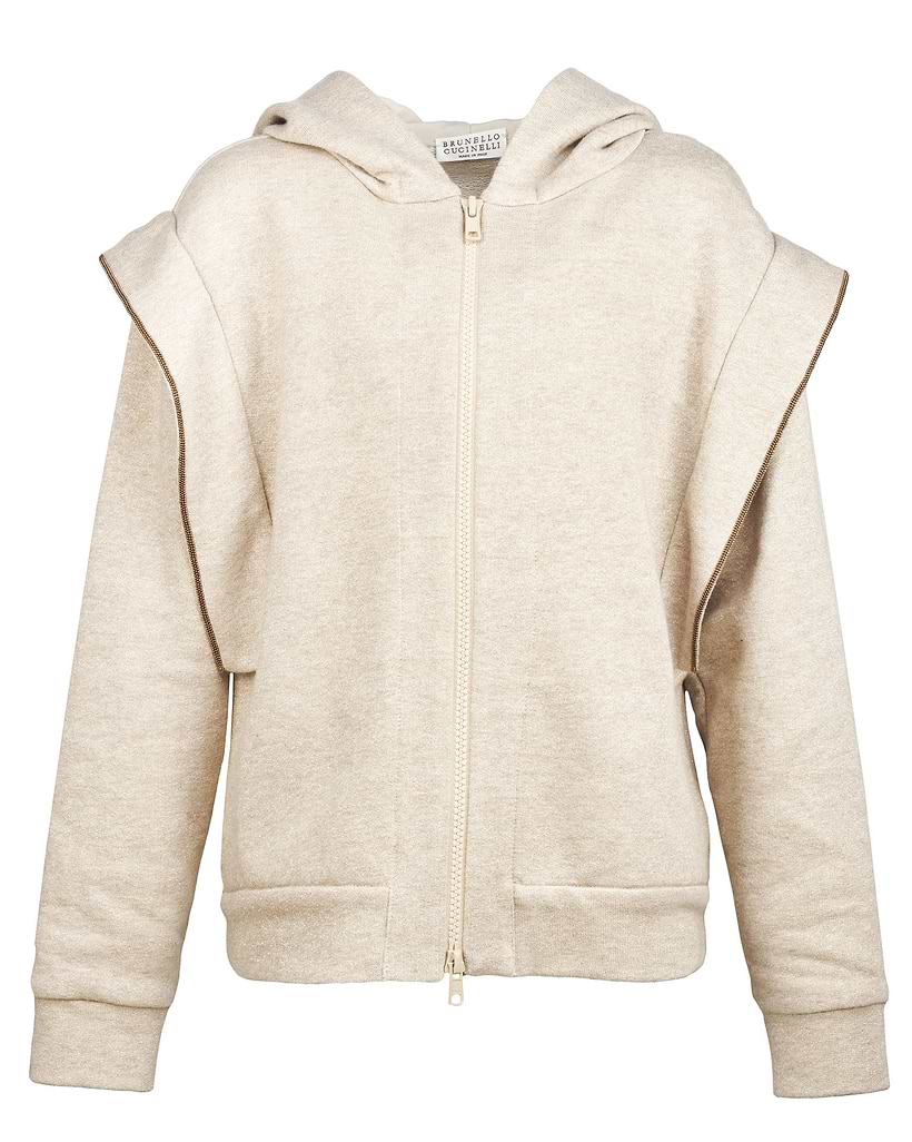 パーカー・フーディ BRUNELLO CUCINELLI COTTON ZIPEPD HOODIE Zipped cotton hoodie Brunello Cucinelli for kids - buy in