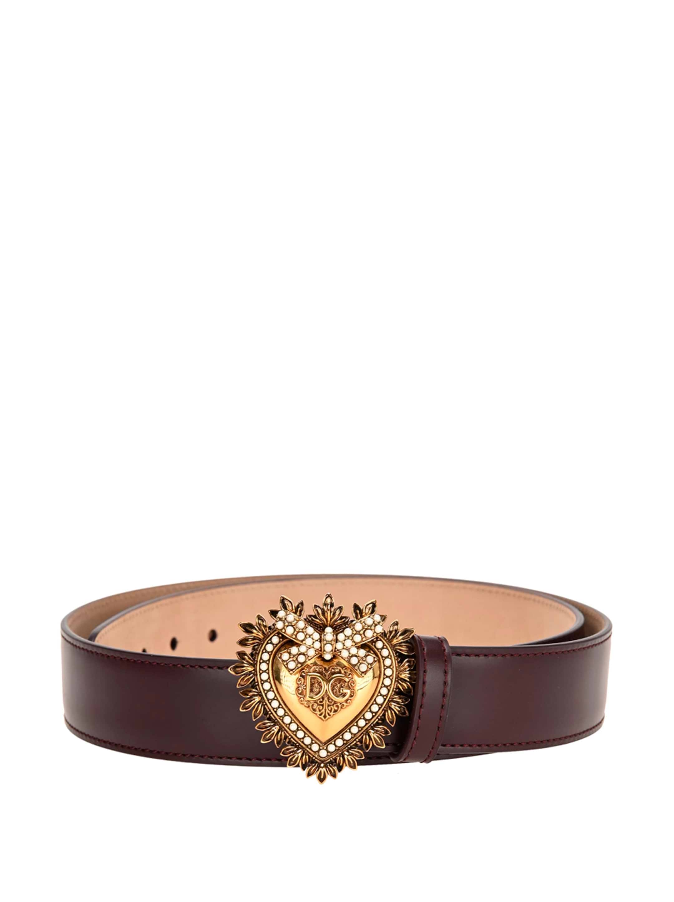 【関税＆送料込み】Dolce & Gabbana aDg BaroccoaTM Belt Leather belt with baroque DG logo in White for Women