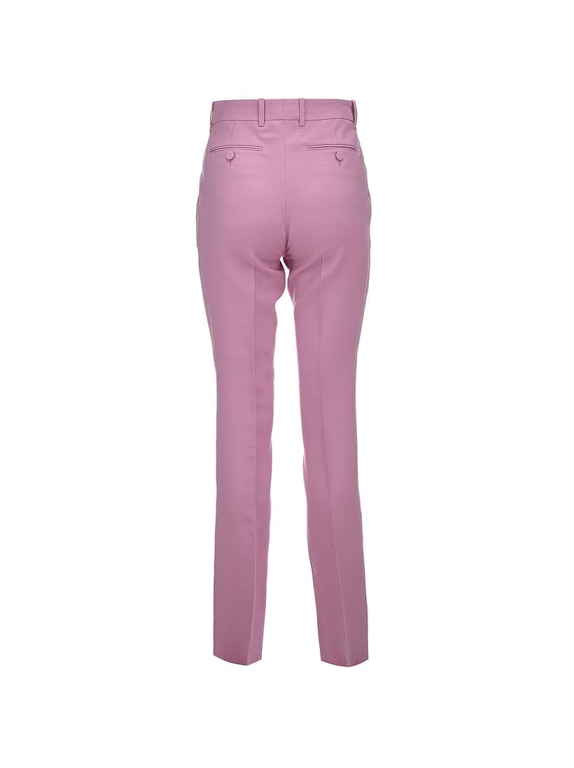 パンツ GUCCI LIGHT PINK WOOL TROUSERS GUCCI Wool-jacquard straight-leg pants | NET-A-PORTER