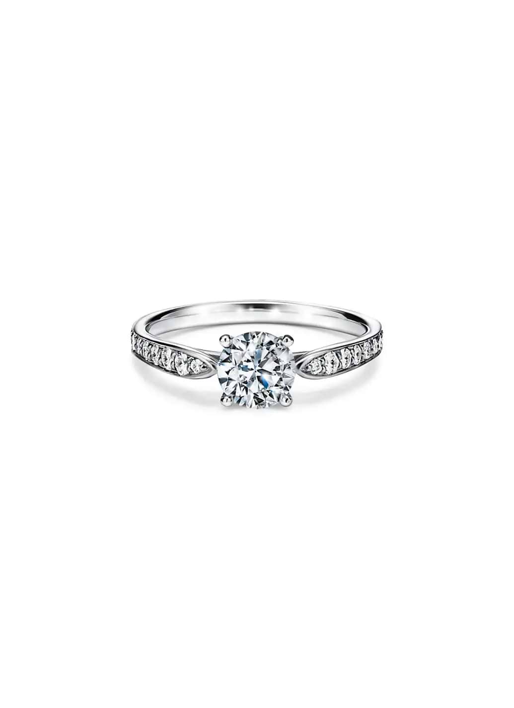 【ココ】TIFFANY Harmony 0.22カラット Tiffany Co. Harmony Diamond Ring 0.22ct H/Vs1/3Ex Platinum