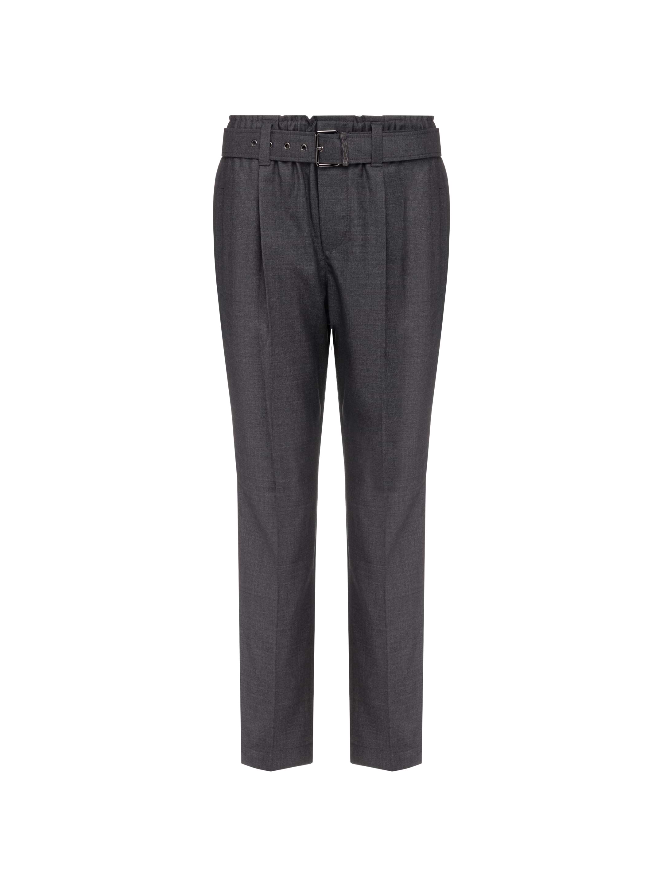 パンツ Brunello Cucinelli Wool And Cashmere Trousers With Belt Brunello Cucinelli Cashmere-Wool Flannel Wide Sartorial