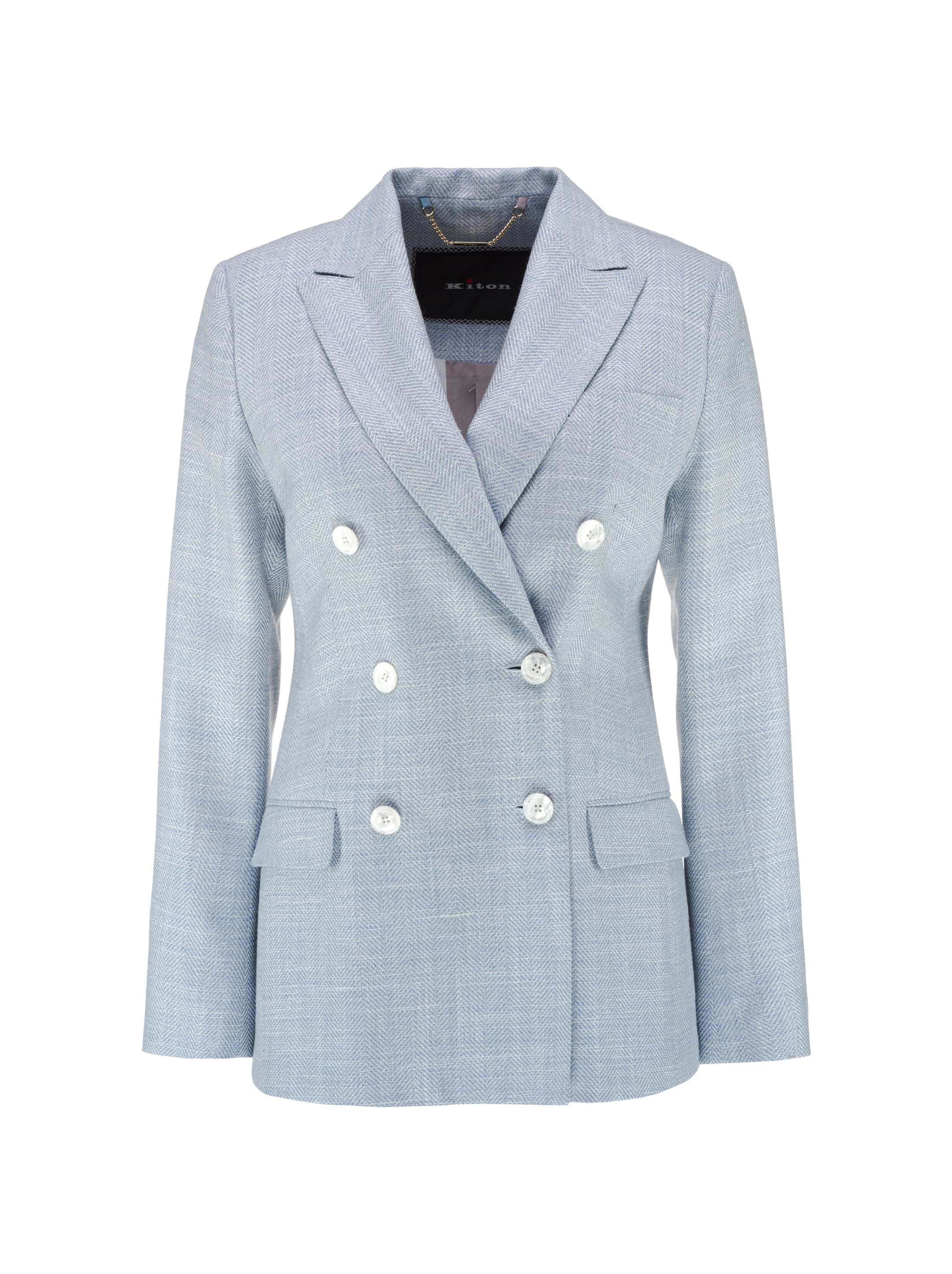 【送料&関税込】Kiton Double-breasted Blazer KNT blue double-breasted wool suit | Kiton