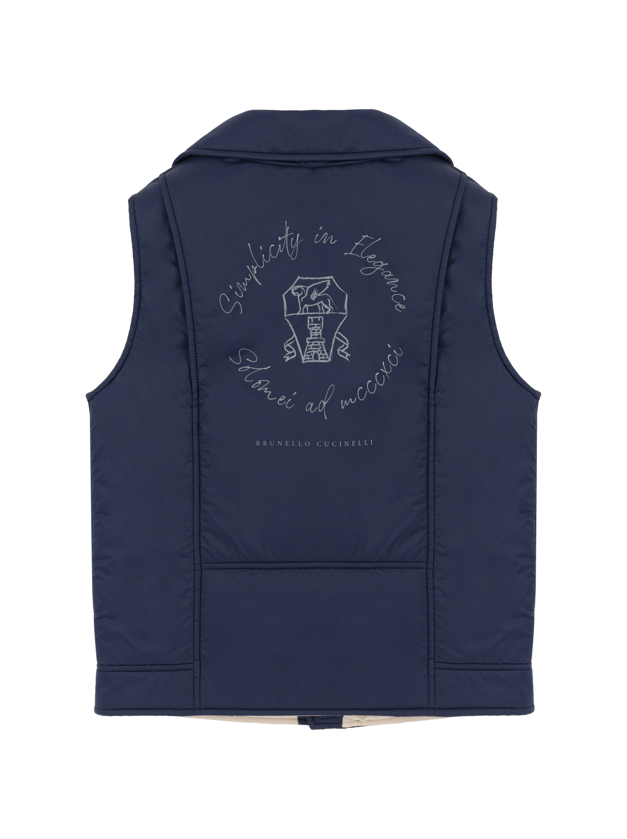 ベスト・ジレ BRUNELLO CUCINELLI Women Vests M0PV05172 C6352 BLUE Brunello Cucinelli - Blue Pinstripe Suede Vest | Mitchell Stores