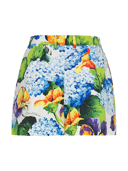 Dolce & Gabbana MULTICOLOUR FLORAL PATTERN SHORTS ショーツ DOLCE & GABBANA Shorts Multicolor Floral Polka Dot Hot Pants