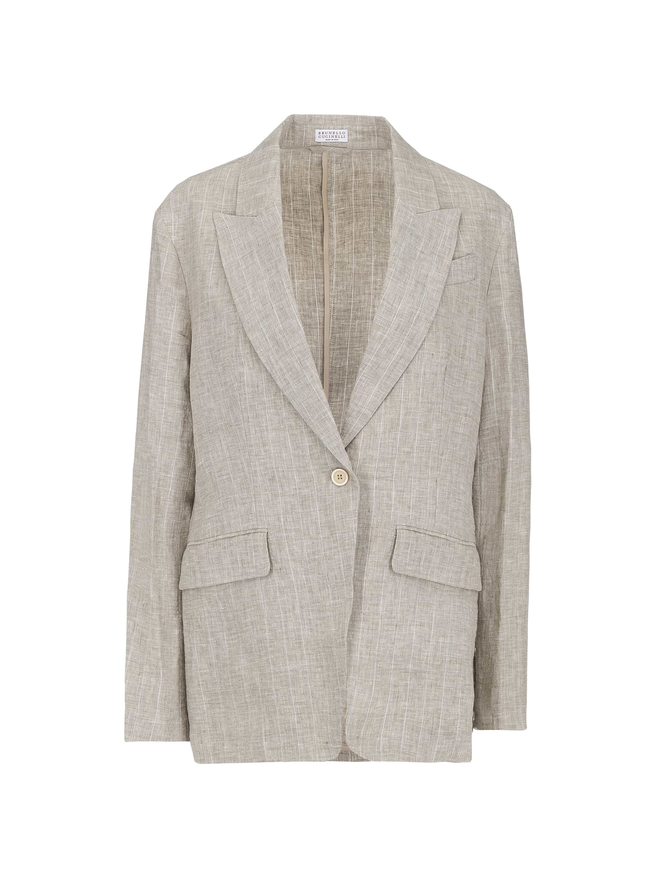 BURUNELL CUCINELLI☆モニーレシャツ☆ Brunello Cucinelli women's Linen single-breasted blazer
