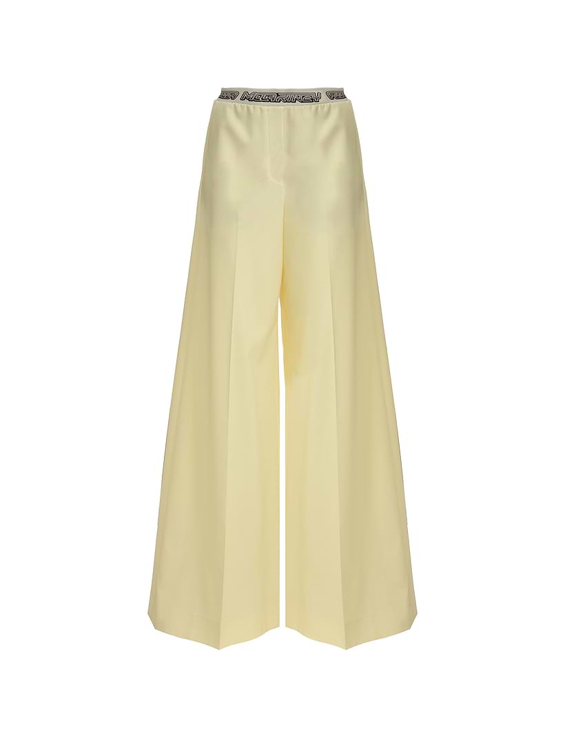 パンツ STELLA MCCARTNEY WIDE BUTTER-COLOURED PANTS IN LINEN BLEND Linen wide-leg pants Stella McCartney for women - buy in the