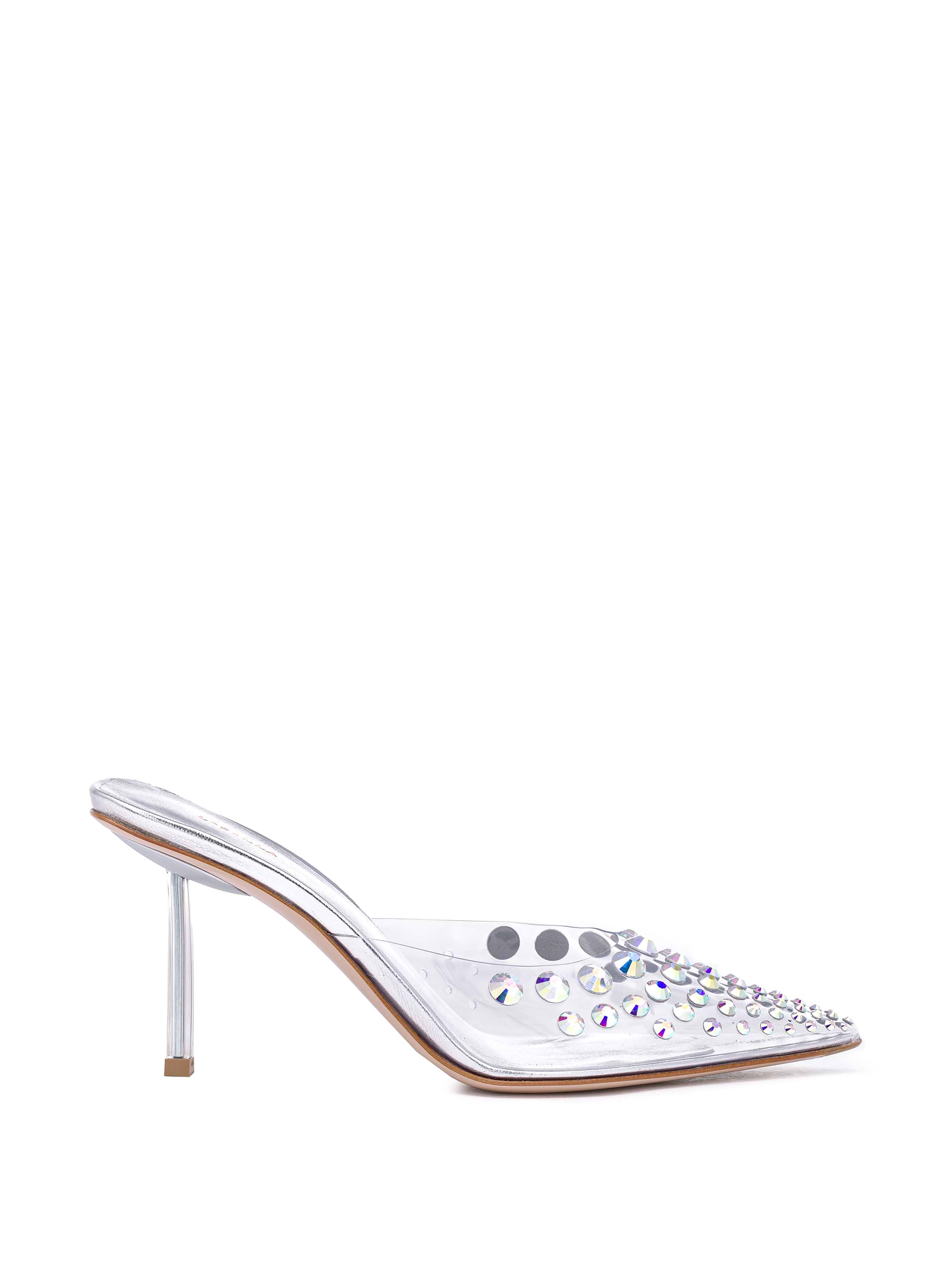 【正規品】Linen Blend Crystal Mules Jimmy Choo Linen White Bing 100 Crystal Anklet Patent