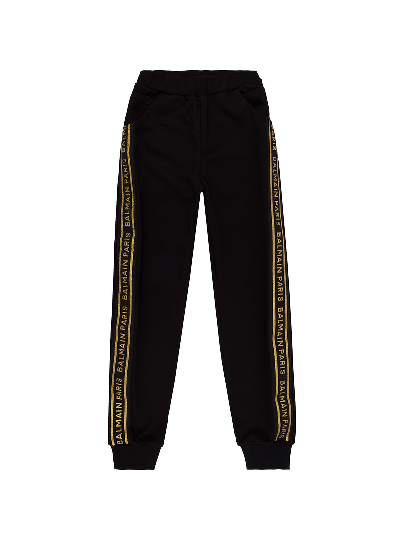 Balmain kids' Cotton joggers with side stripes - buy for