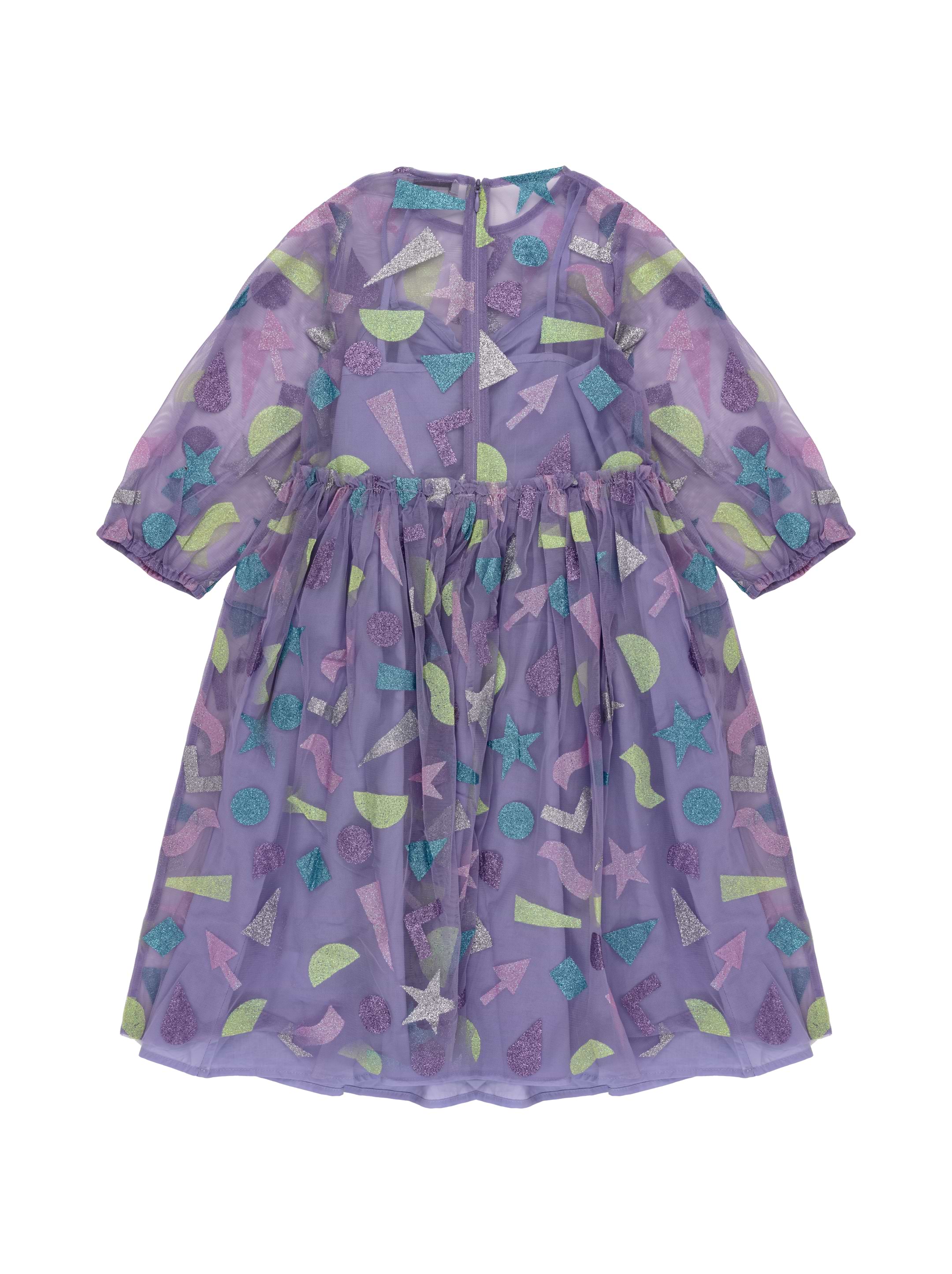Stella Mccartney ダブプリント メッシュ ロングスリーブドレス Women ブラック/ホワイト ダブ プリント メッシュ ロング