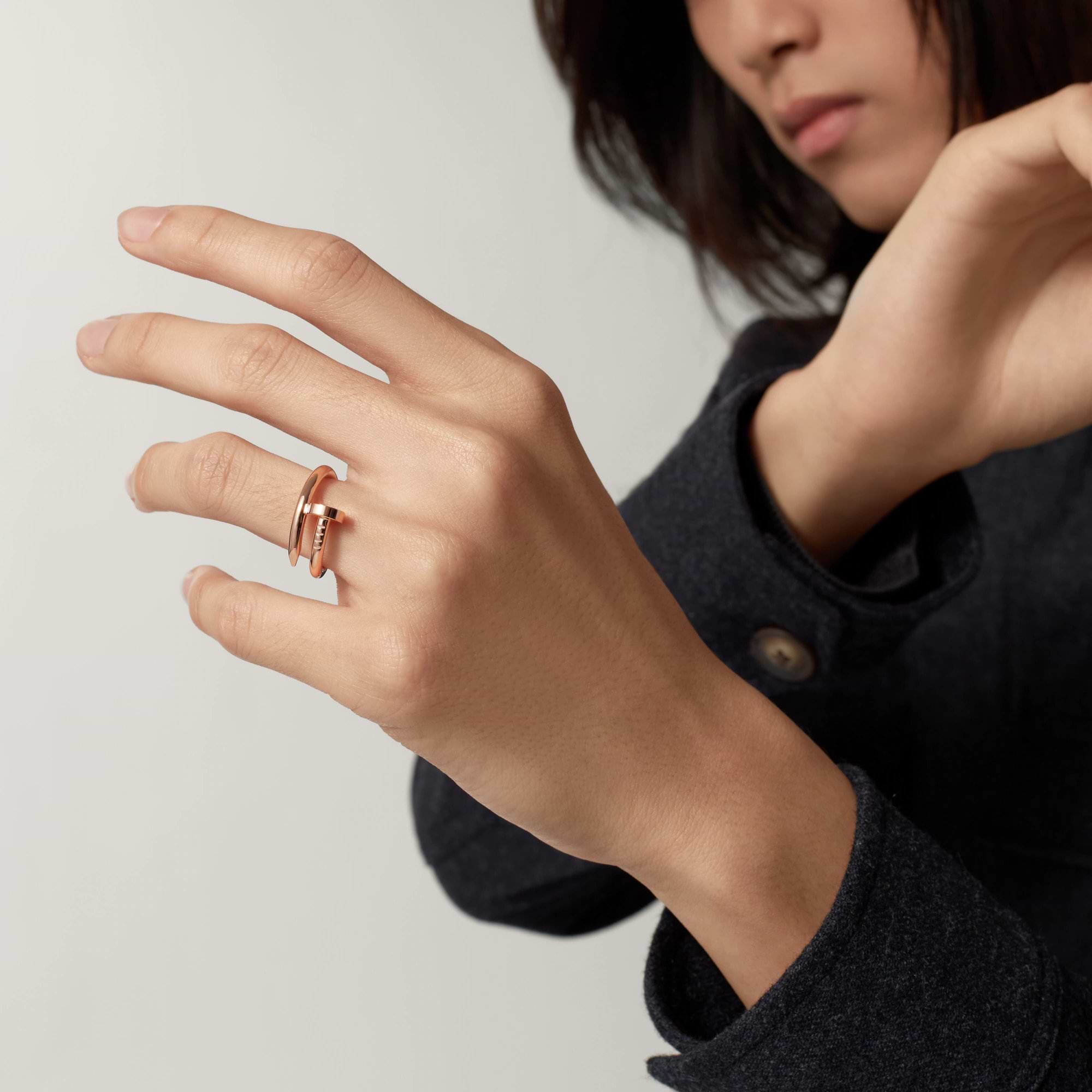 Finger Cartier Clou Bague CRB4211800 Juste Un Clou Ring, Double, Diamonds  Yellow Gold, Diamonds Cartier