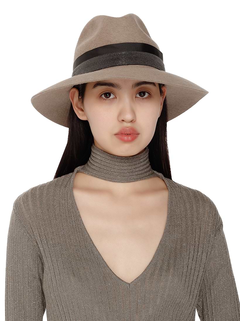 Brunello Cucinelli★素敵！Gray Flannel Fedora Hat NWT Brunello Cucinelli Gray Flannel Fedora Hat Size M | eBay