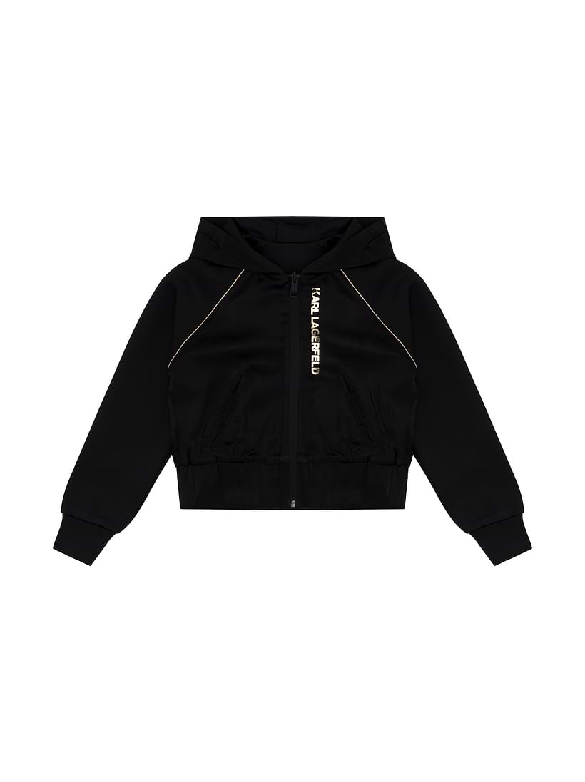 KARL LAGERFELD　KIDS　パーカー　ブラック KARL LAGERFELD KIDS - Girls Black Sweatshirt Karl Ikonik