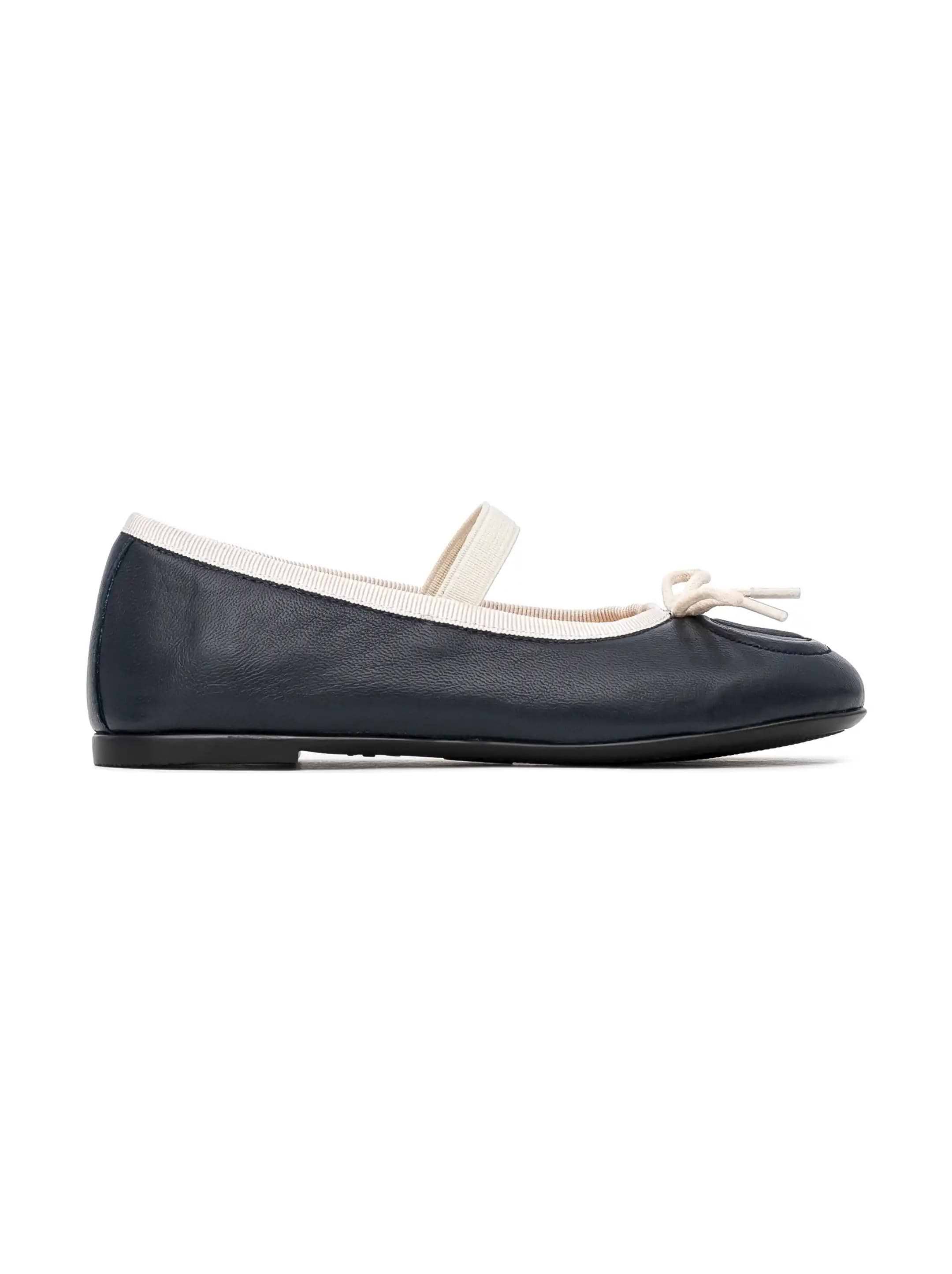 EMPORIO ARMANI kids' Leather ballet flats with logo - buy