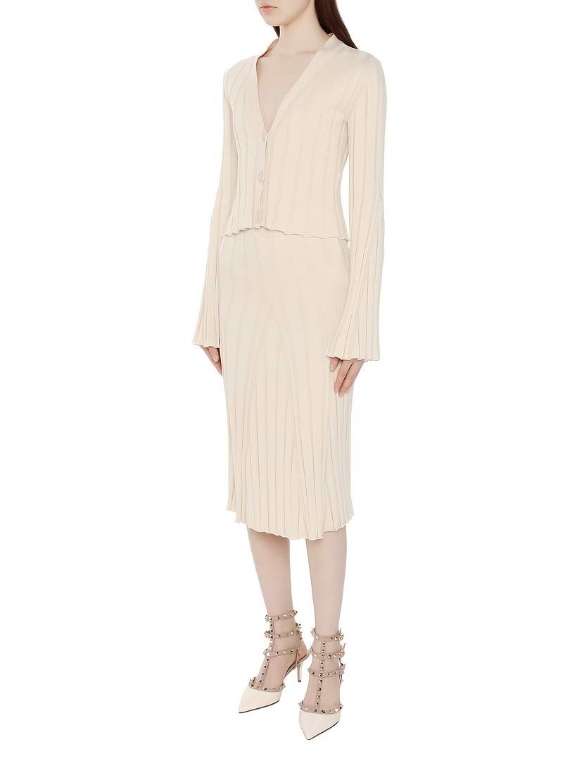 ワンピース STELLA MCCARTNEY Women Mid Skirts 126620 6A0038SRA02 1000 Bl Stella McCartney Asymmetric Ribbed Stretch-Jersey Midi Skirt