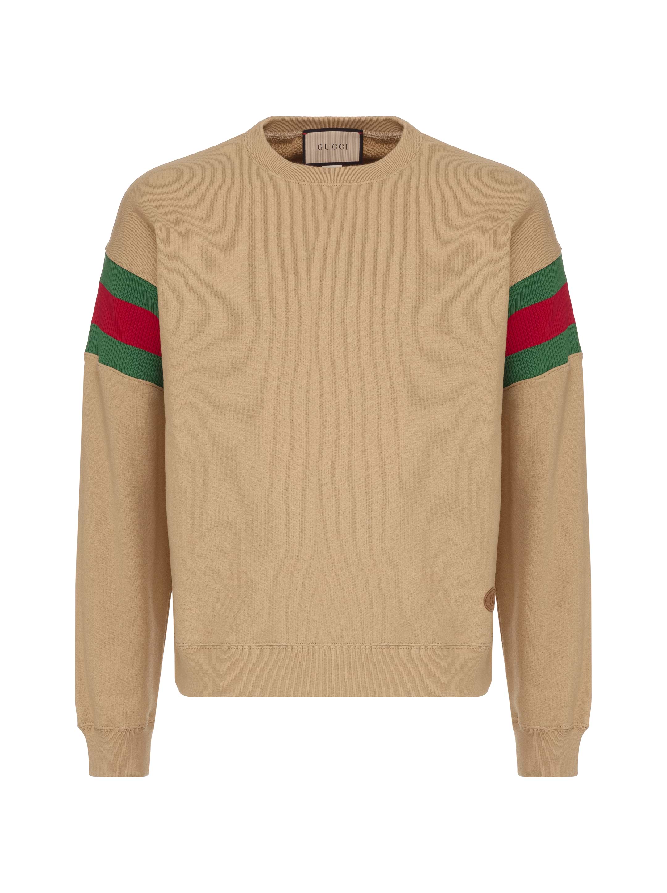スウェット・トレーナー Gucci Men sweatshirt Beige Gucci boy's cotton sweatshirt with printed logo 532484x9o39