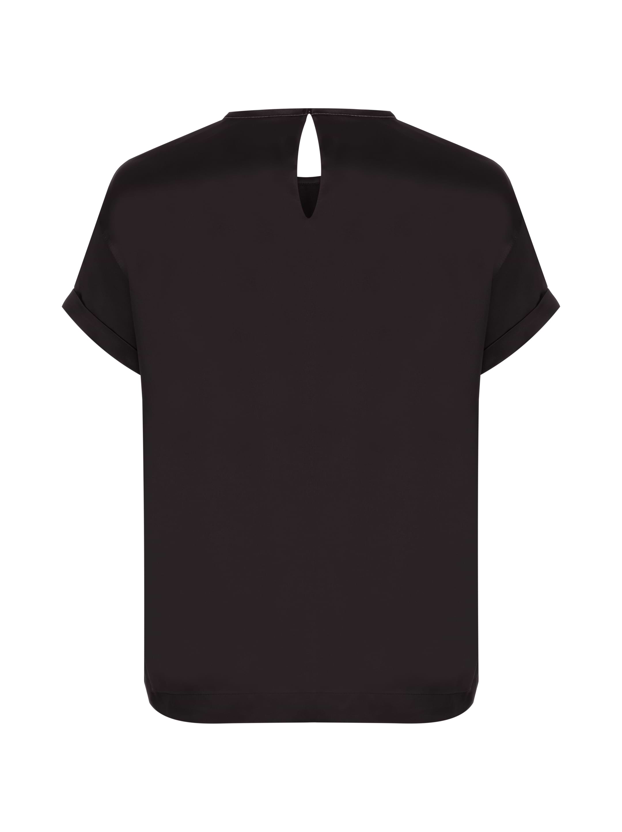 Tシャツ・カットソー BRUNELLO CUCINELLI Women Tops M0T18BD200 C101 Black Brunello Cucinelli women's Cotton t-shirt with monil chain